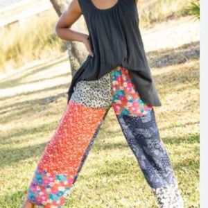 NWT Natural Life Cotton Multi Print Patchwork Pants Size Large